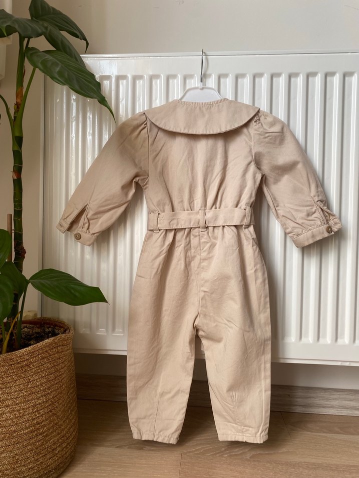 Nakışlı Bej Bebek Kız Tulum - Görsel 4