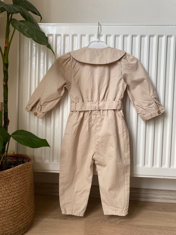 Nakışlı Bej Bebek Kız Tulum - Görsel 5