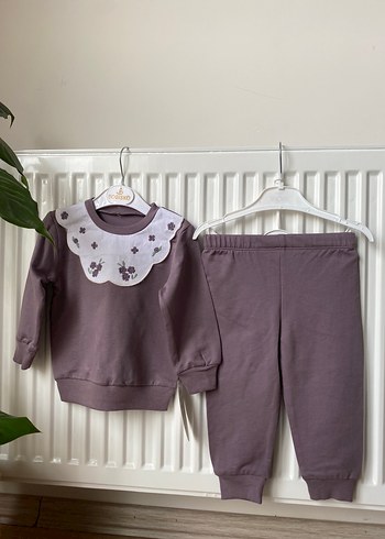 Uzun Kollu Dantelli Nakışlı Bebek Kız Takımı - Görsel 7