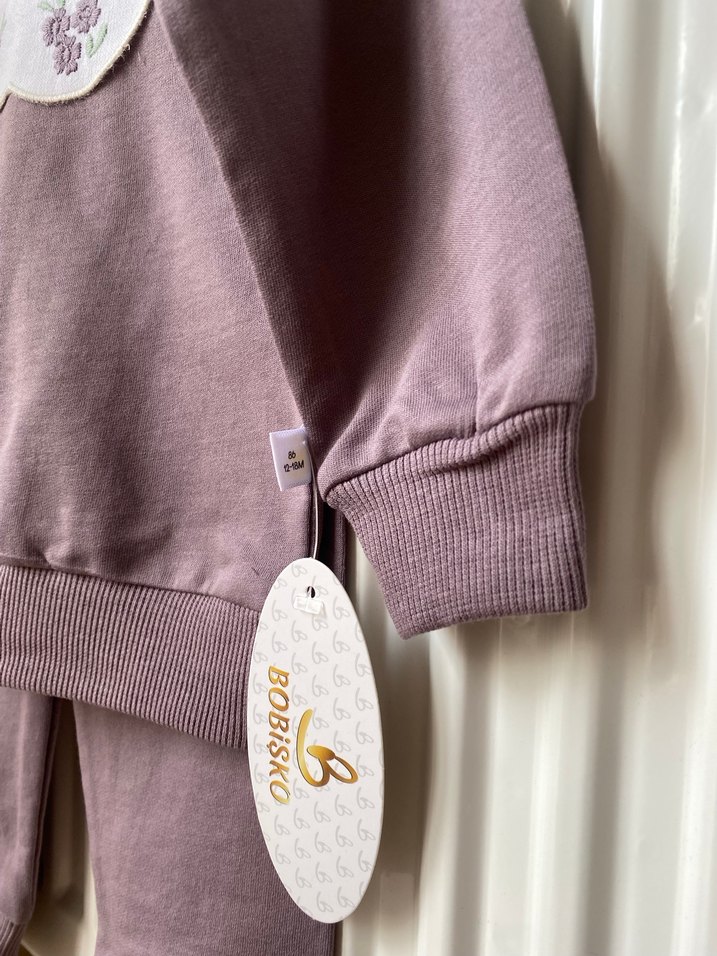 Uzun Kollu Dantelli Nakışlı Bebek Kız Takımı - Görsel 5