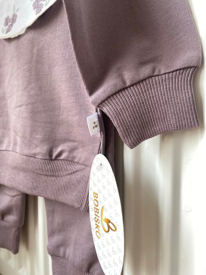 Kız Bebek Uzun Kollu Nakışlı alt üst takım - Görsel 4