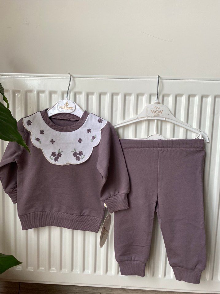 Kız Bebek Uzun Kollu Nakışlı alt üst takım - Görsel 5