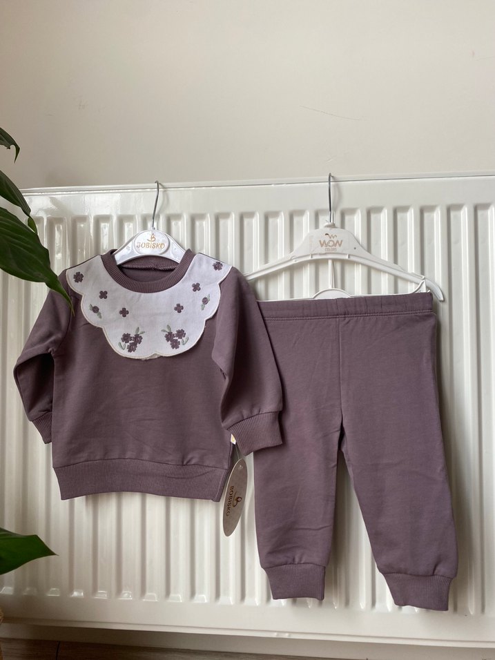 Kız Bebek Uzun Kollu Nakışlı alt üst takım - Görsel 3