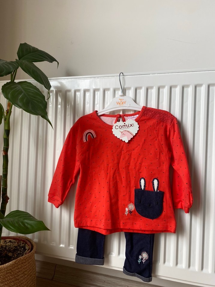 Kız Bebek Triko Uzun Kollu Takım - Görsel 2