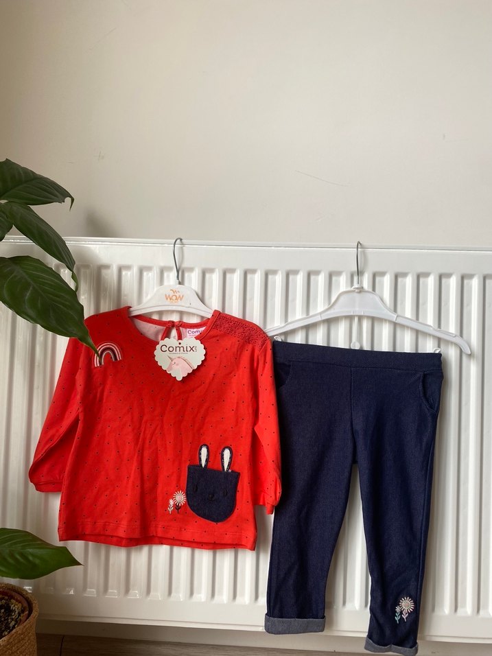 Kız Bebek Triko Uzun Kollu Takım - Görsel 4