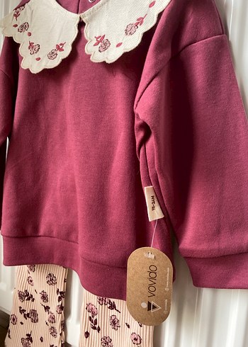 Bordo Dantelli Bebek Kız Takımı - Görsel 3