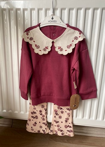 Bordo Dantelli Bebek Kız Takımı - Görsel 4