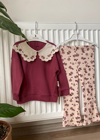 Bordo Dantelli Bebek Kız Takımı - Görsel 7