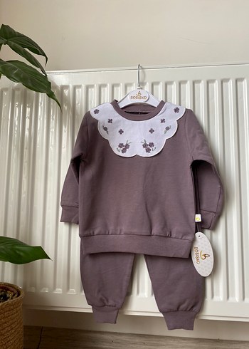 Uzun Kollu Dantel Detaylı Bebek Kız Takımı - Görsel 4