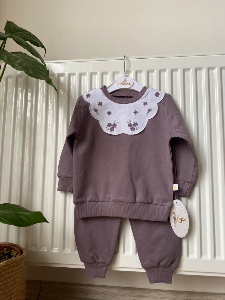 Uzun Kollu Dantel Detaylı Bebek Kız Takımı - Görsel 4