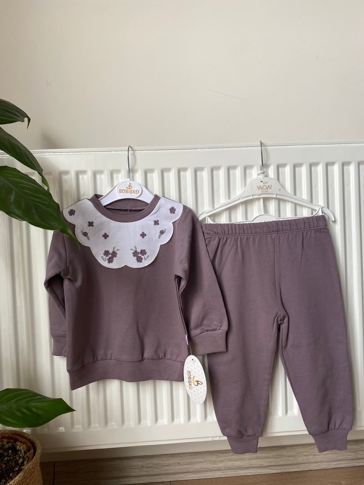 Uzun Kollu Dantel Detaylı Bebek Kız Takımı - Görsel 3