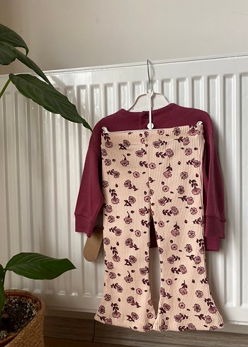 Bordo Dantelli Bebek Kız Takımı - Görsel 5