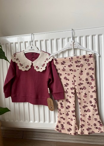 Bordo Dantelli Bebek Kız Takımı - Görsel 6