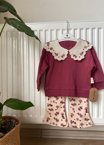 Bordo Dantelli Bebek Kız Takımı - Görsel 4