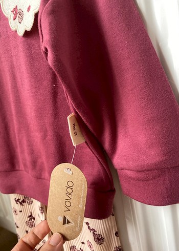 Kız bebek yaka detaylı alt üst takım - Görsel 3