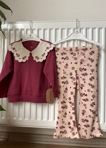 Kız bebek yaka detaylı alt üst takım - Görsel 7