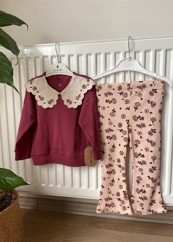 Kız bebek yaka detaylı alt üst takım - Görsel 6