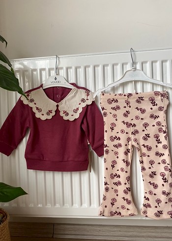 Dantel Yakalı Bordo Bebek Takımı - Görsel 5