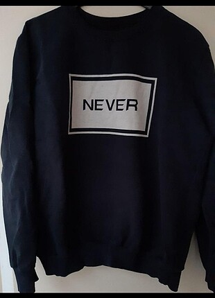 lacivert baskılı sweatshirt 