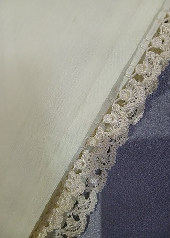 Dantel Kenarlı Beyaz Kadın Fular - Görsel 2