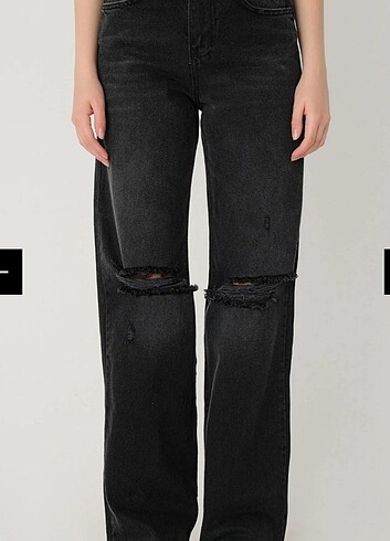 Trendyol & Milla Trendyol Milla siyah yüksek bel wide leg bol paça Jean pantolon