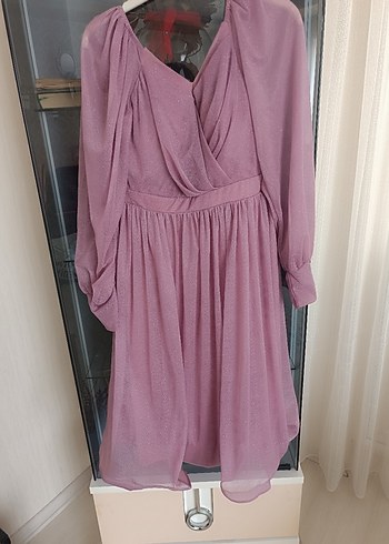 Diger Pembe Uzun Hamile Abiye Elbise - Görsel 5