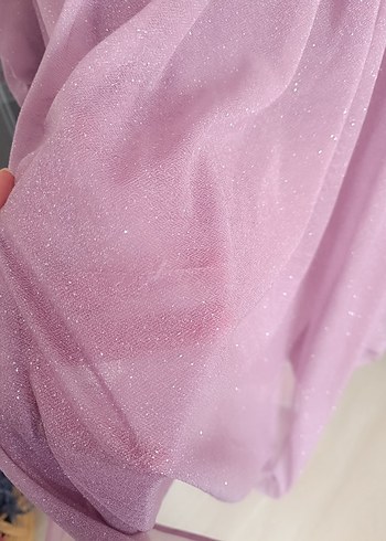 Diger Pembe Uzun Hamile Abiye Elbise - Görsel 6