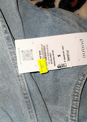 Kadın Mavi Desenli Salaş Kot - Görsel 4