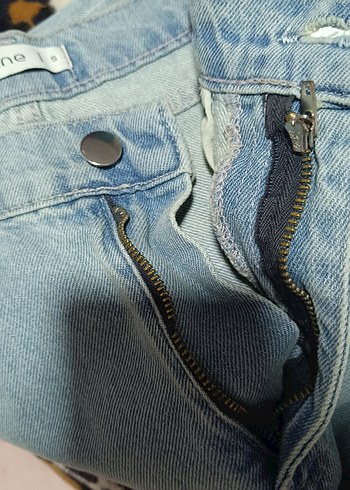 Kadın Mavi Desenli Salaş Kot - Görsel 5