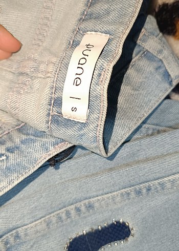 Kadın Mavi Desenli Salaş Kot - Görsel 6