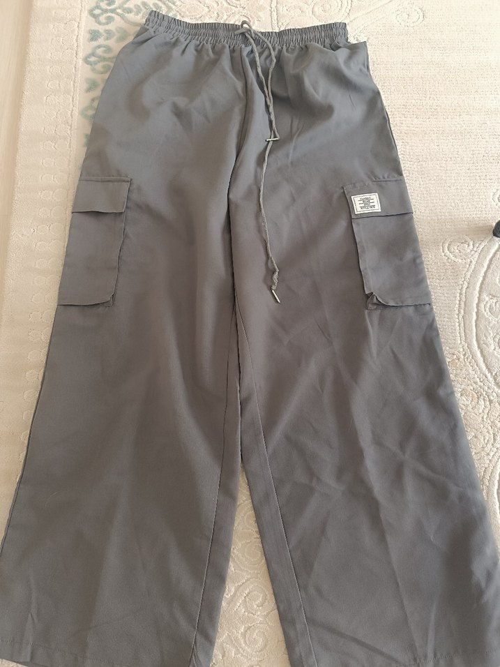 Gri Hamile Pantolonu, Fermuarlı, Rahat Kesim - Görsel 2