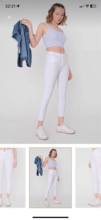 addax beyaz skinny jean