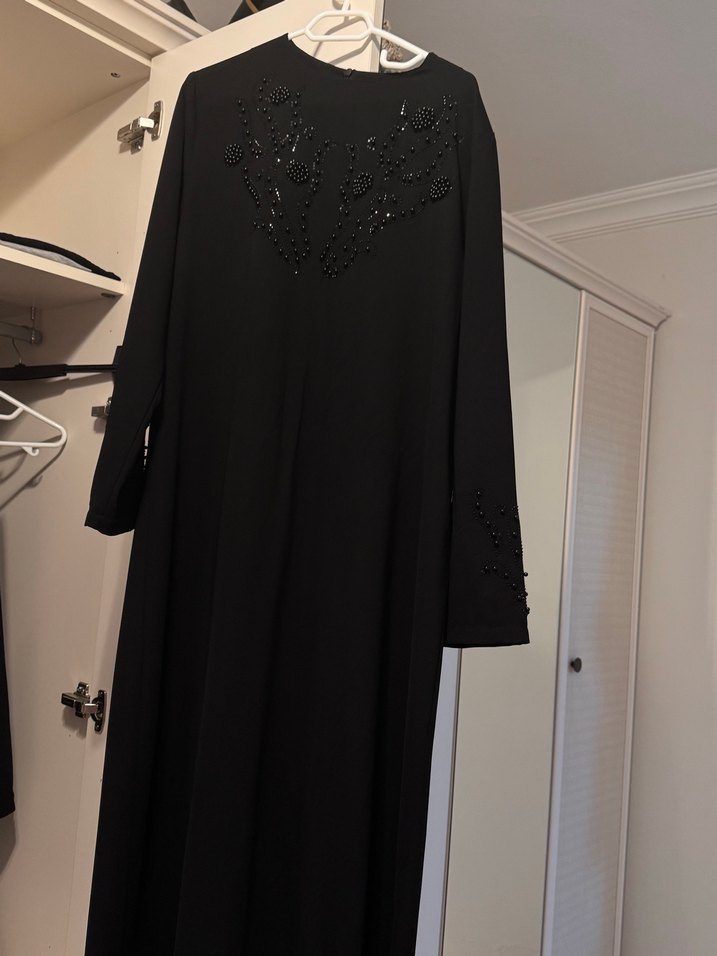 Uzun Siyah Kadın Elbise - Görsel 4