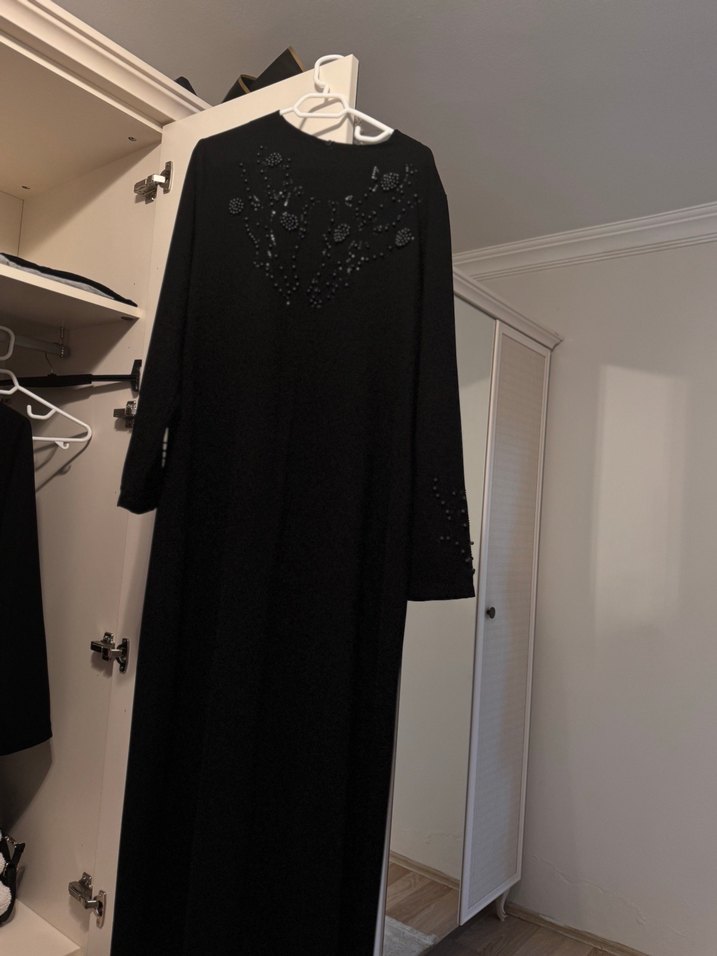 Uzun Siyah Kadın Elbise - Görsel 2