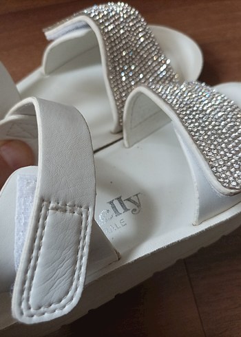 Beyaz Payetli kız çocuk Sandalet - Görsel 6