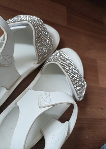 Beyaz Payetli kız çocuk Sandalet - Görsel 8