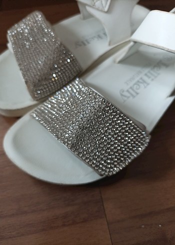 Beyaz Payetli kız çocuk Sandalet - Görsel 2