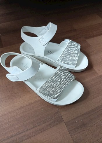 Beyaz Payetli kız çocuk Sandalet - Görsel 5