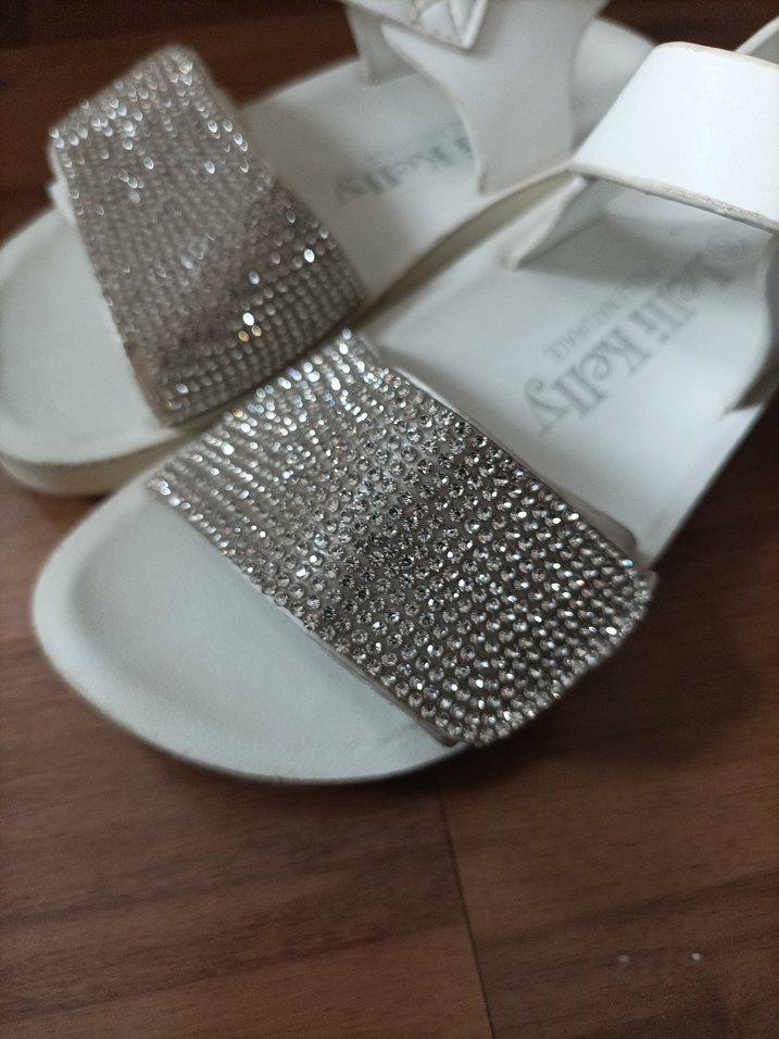 Beyaz Payetli kız çocuk Sandalet - Görsel 2