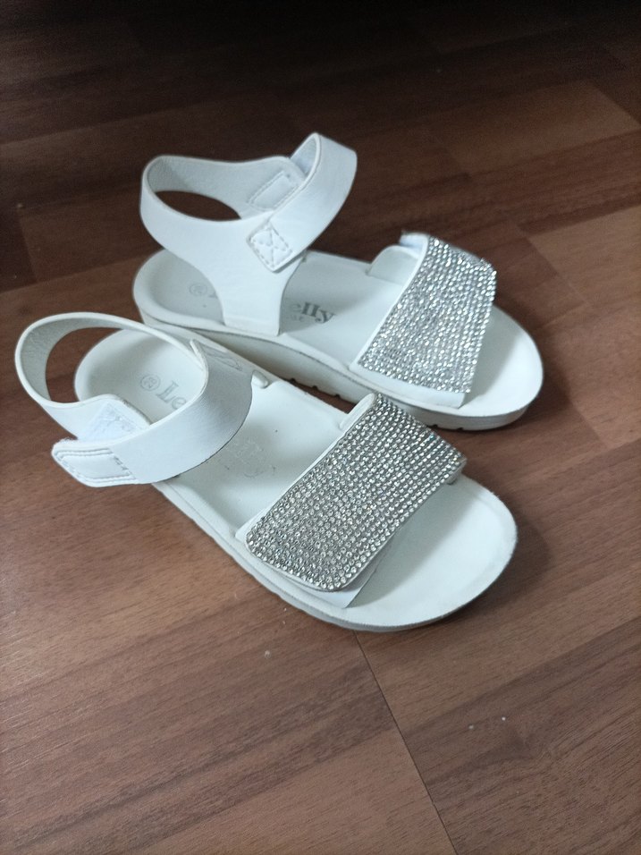 Beyaz Payetli kız çocuk Sandalet - Görsel 5