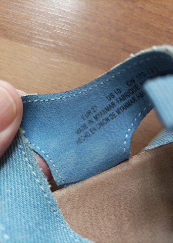 h&m Mavi Kot Kız Sandaletleri Çiçek Detaylı - Görsel 6