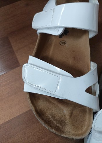 Kız Beyaz Tokalı Rahat Sandalet - Görsel 8