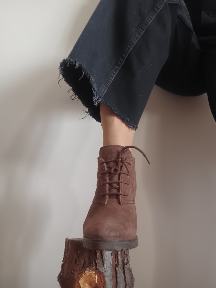 mango Kahverengi Süet Topuklu Kadın Bot - Görsel 2