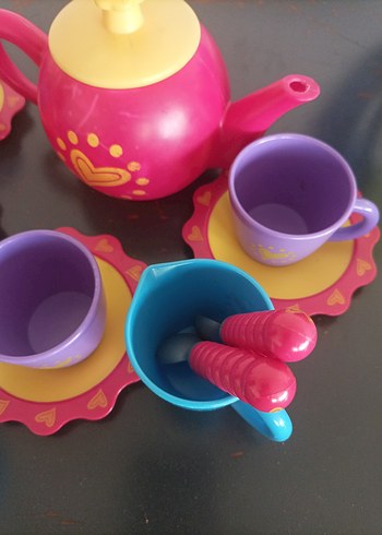 Renkli Plastik Çay Seti Oyuncak - Görsel 5