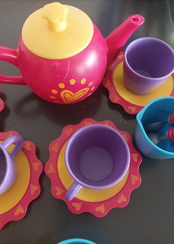 Renkli Plastik Çay Seti Oyuncak - Görsel 4
