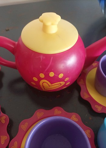Renkli Plastik Çay Seti Oyuncak - Görsel 8