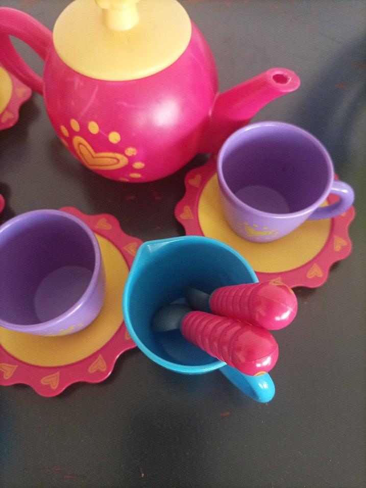 Renkli Plastik Çay Seti Oyuncak - Görsel 5