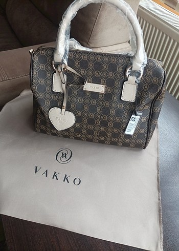 Vakko Kahverengi Deri Baskılı Kadın Çanta - Görsel 3