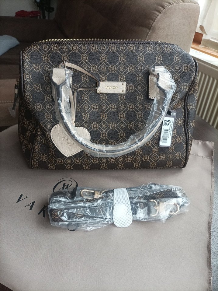 Vakko Kahverengi Deri Baskılı Kadın Çanta - Görsel 4