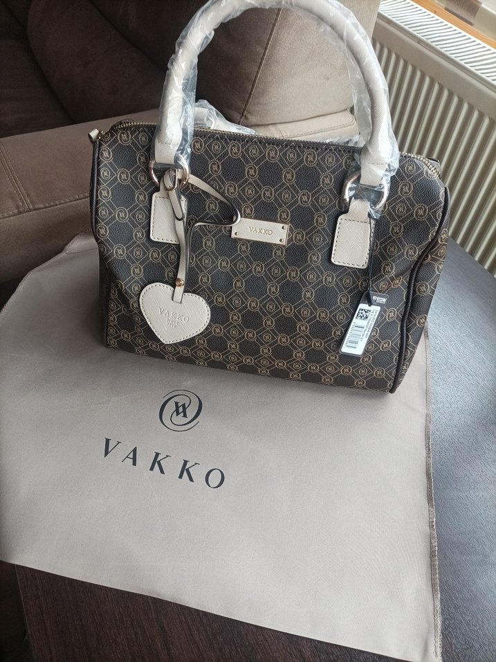 Vakko Kahverengi Deri Baskılı Kadın Çanta - Görsel 3